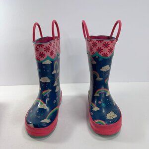 Stephen Joseph Rubber Rainbow Cloud Rain Boots Toddler sz 7